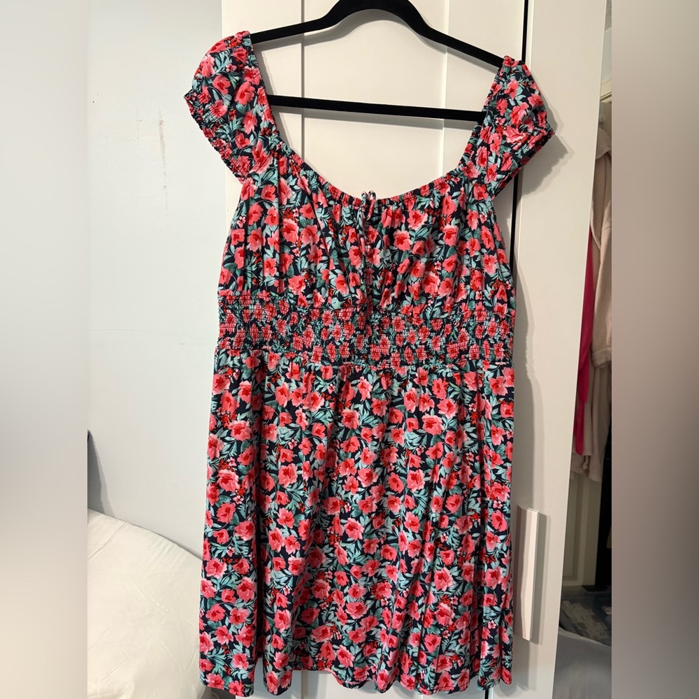 Old Navy Floral Mini Dress - Red and Black